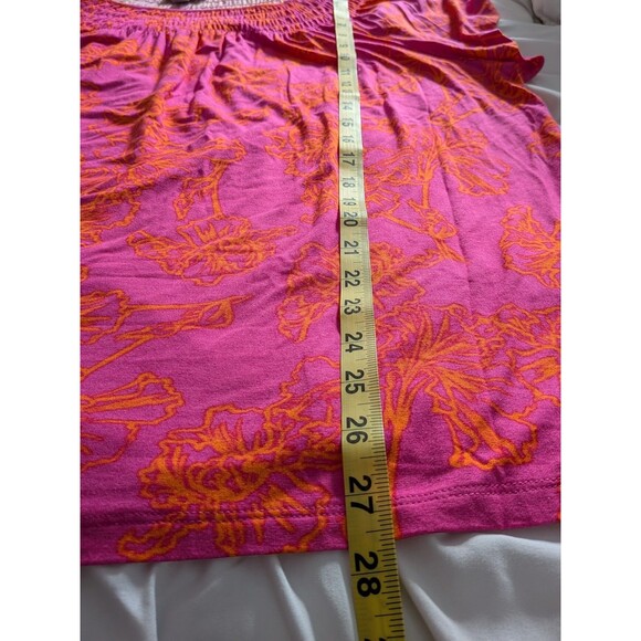 Style & Co Top Womens 2X Fuchsia Pink Orange Vacay Stretch Resort Beach Blouse - Picture 11 of 11